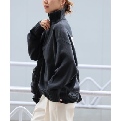 《追加予約》別注【LOGAN Knitting Mills】*RELUME ハーフジップニットプルオーバー （ネイビー）｜詳細画像