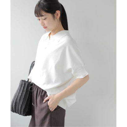 ジャーナルスタンダード レリューム JOURNAL STANDARD relume 《追加3》ウォッシャブルニットポロシャツ（ホワイト）｜詳細画像