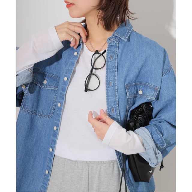 《追加4 / 新色》シアークルーネックロングTシャツ （ホワイト）