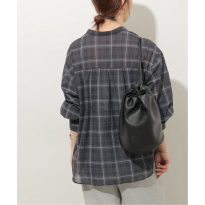 ジャーナルスタンダード レリューム JOURNAL STANDARD relume バンドカラーチェックブラウス （ブラウン）｜詳細画像