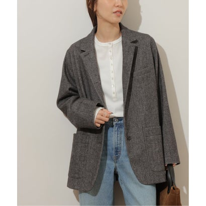 《予約》ヘリンボンツィードジャコット （ブラック）｜詳細画像