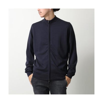 JOHN SMEDLEY ジップアップ ニット CLAYGATE メリノウール （BLACK/ブラック）｜詳細画像