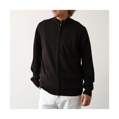 JOHN SMEDLEY ジップアップ ニット CLAYGATE メリノウール （HEPBURN-SMOKE/ダークグレー）｜詳細画像