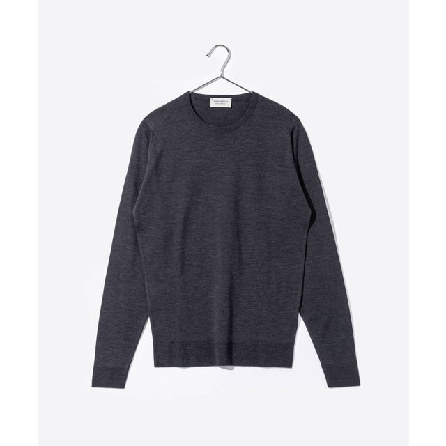 
                    LUNDY ニット メンズ 長袖 クルーネック セーター LUNDY CLASSIC CREW NECK PULLOVER STANDARD FIT （ヘップバーンスモーク）