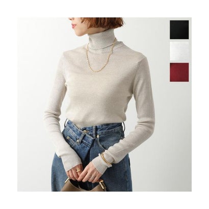 JOHN SMEDLEY ニット VENESSA 30G リブ タートルネック （GREY-FLEECE/ライトグレー）｜詳細画像