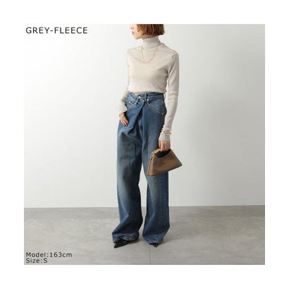 JOHN SMEDLEY ニット VENESSA 30G リブ タートルネック （GREY-FLEECE/ライトグレー）｜詳細画像