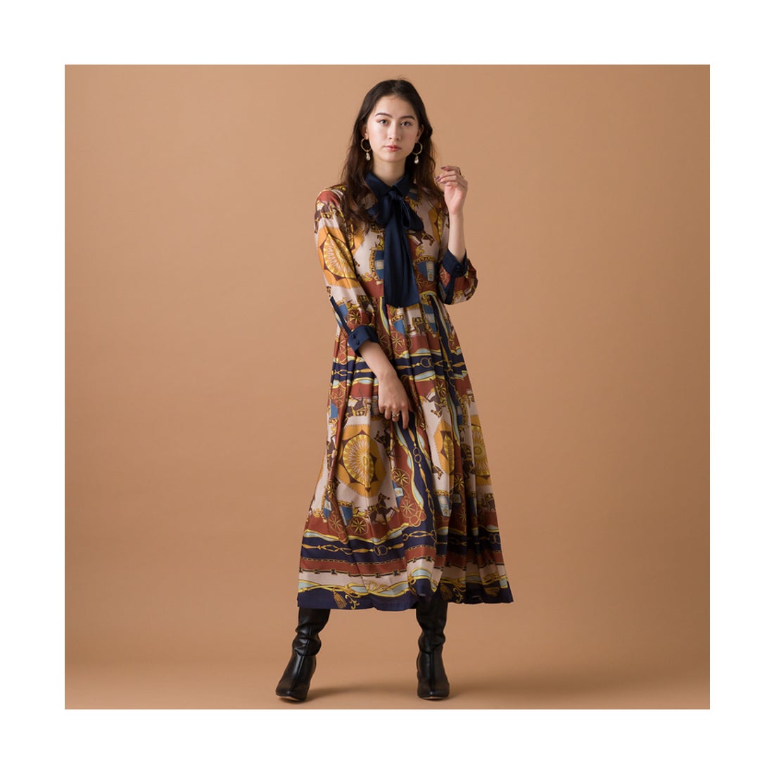 オーディア ミューズ Audie a Muses ホースプリントワンピース 