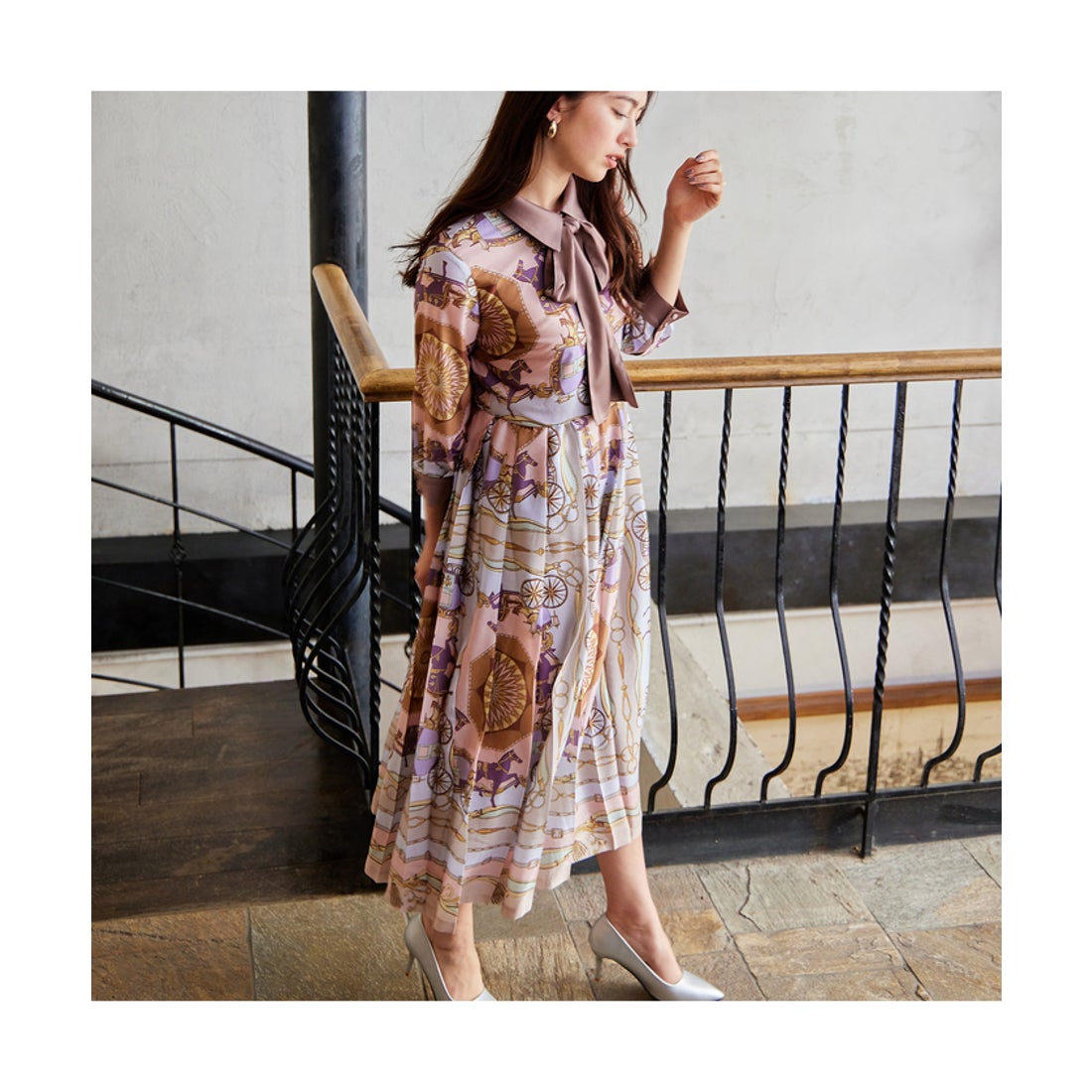 オーディア ミューズ Audie a Muses ホースプリントワンピース 