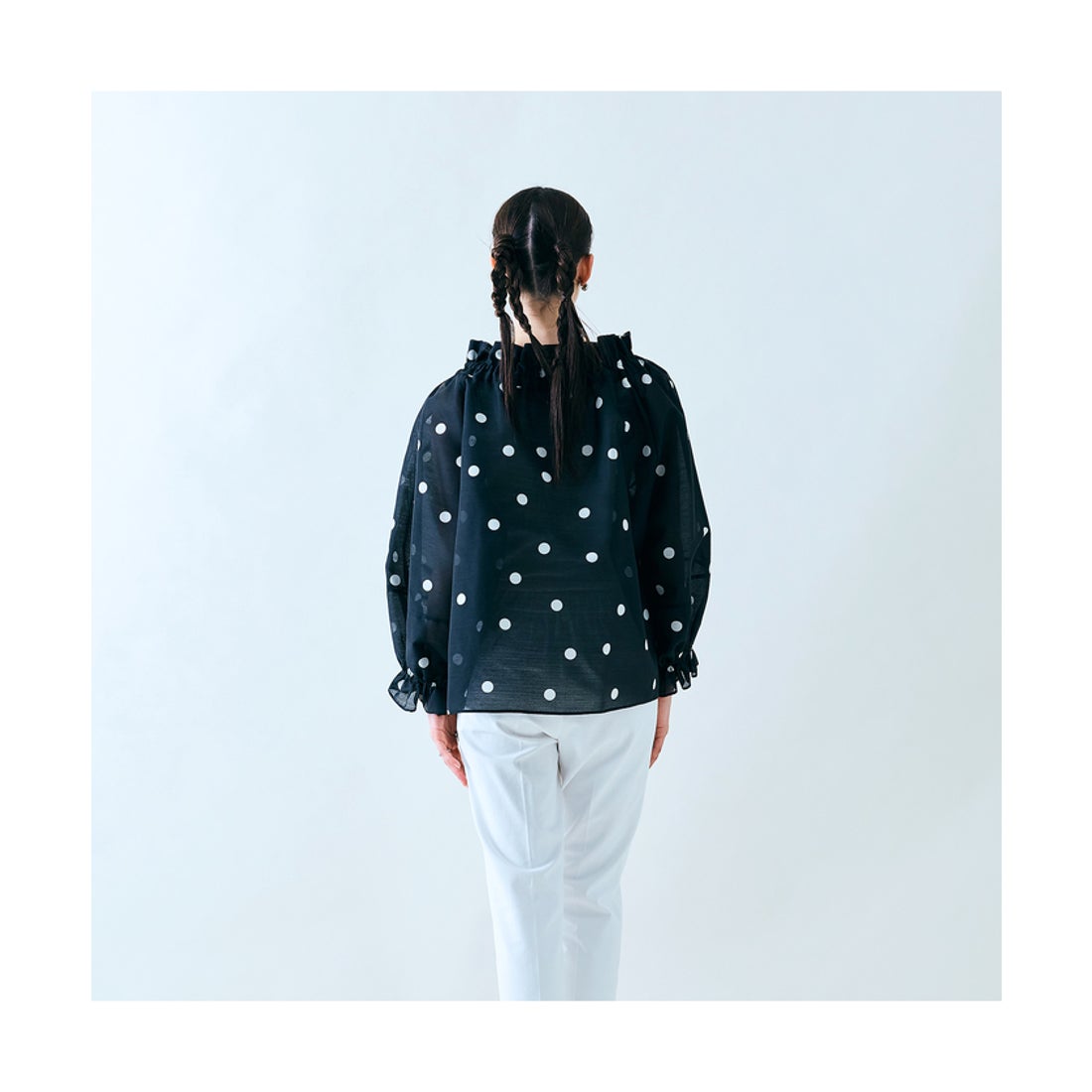 オーディア ミューズ Audie a Muses ドットボリュームスリーブブラウス