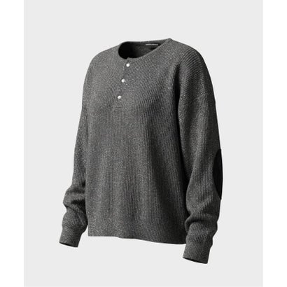NOCTO ARCHIVE/ノクト アーカイブ Elbow Patch Henley Neck Knit（グレー）｜詳細画像