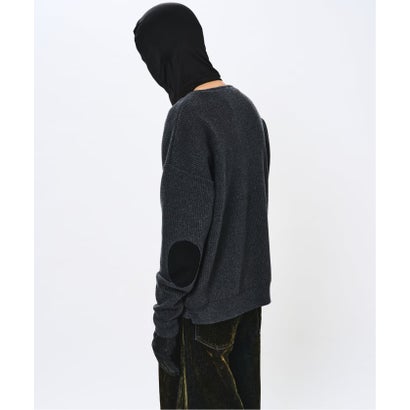 NOCTO ARCHIVE/ノクト アーカイブ Elbow Patch Henley Neck Knit（グレー）｜詳細画像