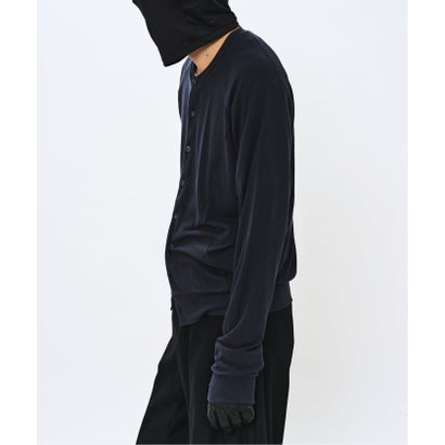 NOCTO ARCHIVE/ノクト アーカイブ Curve Panel Rib Cardigan（ブラウン）｜詳細画像