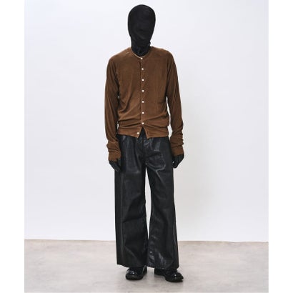 NOCTO ARCHIVE/ノクト アーカイブ Curve Panel Rib Cardigan（ネイビー）｜詳細画像