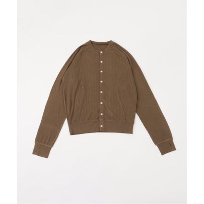 NOCTO ARCHIVE/ノクト アーカイブ Curve Panel Rib Cardigan（ネイビー）｜詳細画像