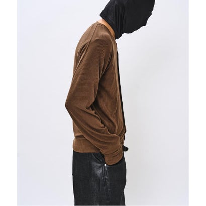 NOCTO ARCHIVE/ノクト アーカイブ Curve Panel Rib Cardigan（ネイビー）｜詳細画像