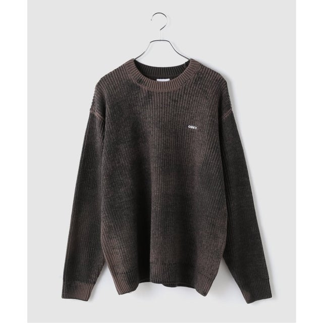 OBEY / オベイ SPRAY EFFECT SWEATER （ブラウン）