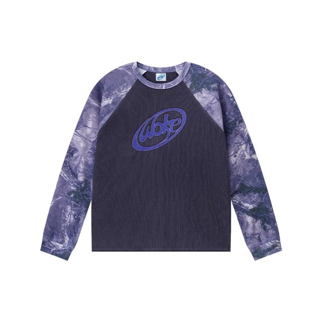 WOKE EDGE / ウォークエッジ Oval Logo Real Tree Thermal （ブルー A）