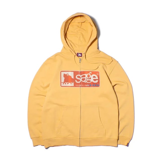 SAGE / セイジ Sign Zip Hoodie （イエロー）