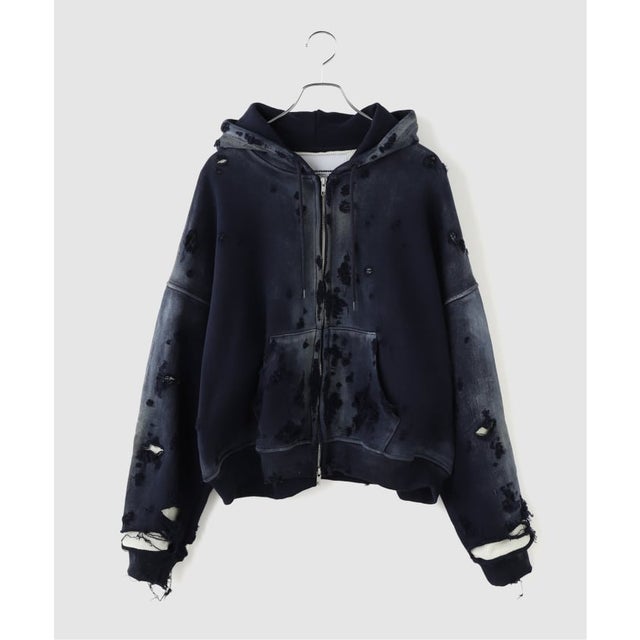 TEPPEI FURUYAMA / テッペイフルヤマ CRASH PAINT FADE ZIP-UP HOODIE （ネイビー）