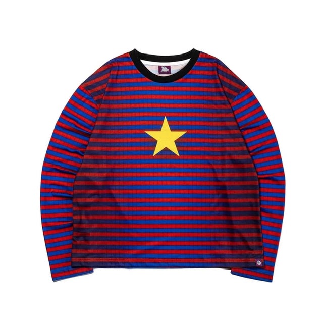 SAGE / セイジ Full-Graphic Star Striped L/S Tee （レッド）