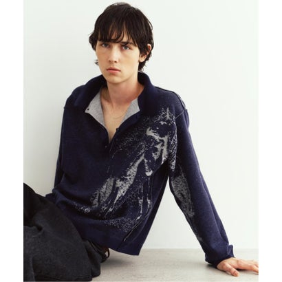 Knuth Marf / クヌースマーフ reversible jacquard pol knit （ネイビー）｜詳細画像