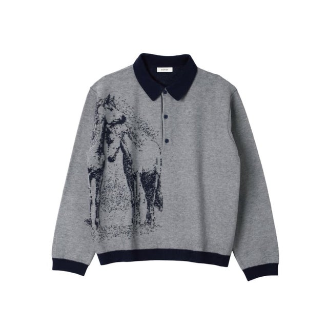 Knuth Marf / クヌースマーフ reversible jacquard pol knit （ネイビー）