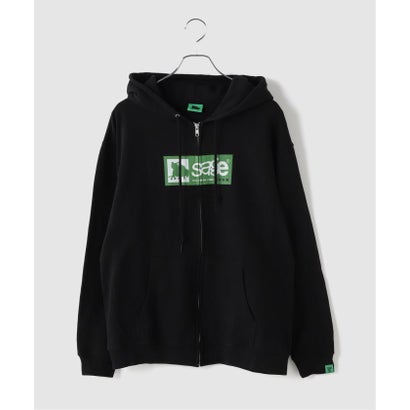 ジョイントワークス JOINT WORKS SAGE / セイジ 5age Box Logo Zip Hoodie （ブラック）｜詳細画像