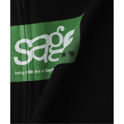 ジョイントワークス JOINT WORKS SAGE / セイジ 5age Box Logo Zip Hoodie （ブラック）｜詳細画像