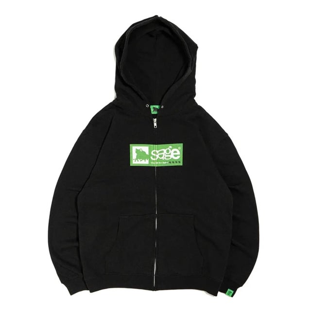 SAGE / セイジ 5age Box Logo Zip Hoodie （ブラック）