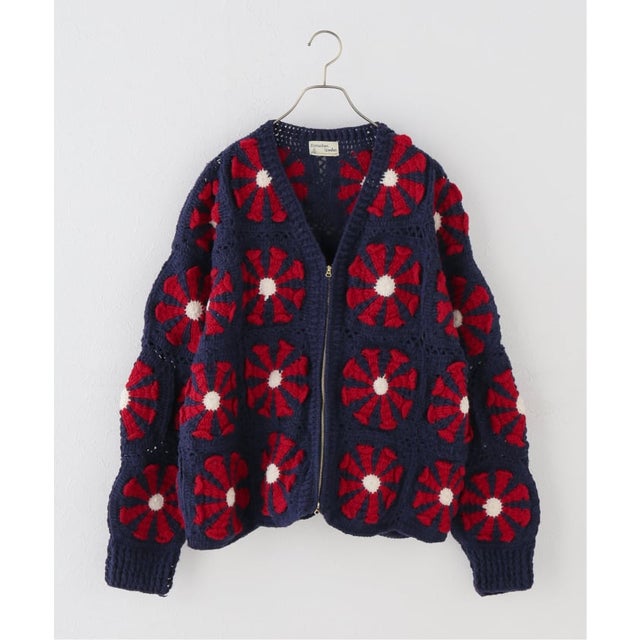 MacMahon Knitting Mills / マクマホンニッティングミルズ V Neck Cardigan-Square （ネイビー）