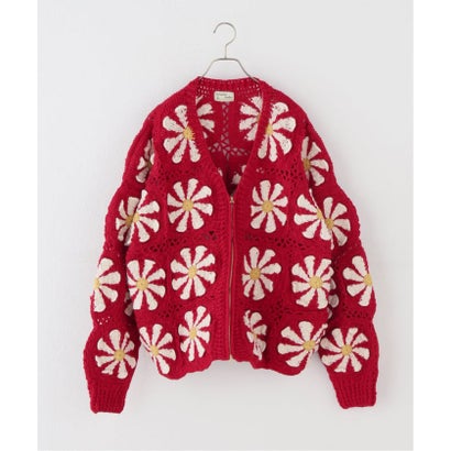 ジョイントワークス JOINT WORKS MacMahon Knitting Mills / マクマホンニッティングミルズ V Neck Cardigan-Square （レッド）｜詳細画像