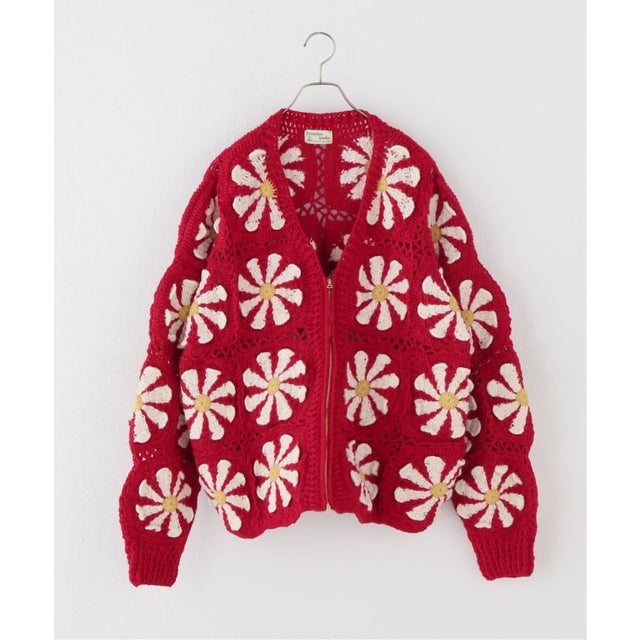 MacMahon Knitting Mills / マクマホンニッティングミルズ V Neck Cardigan-Square （レッド）