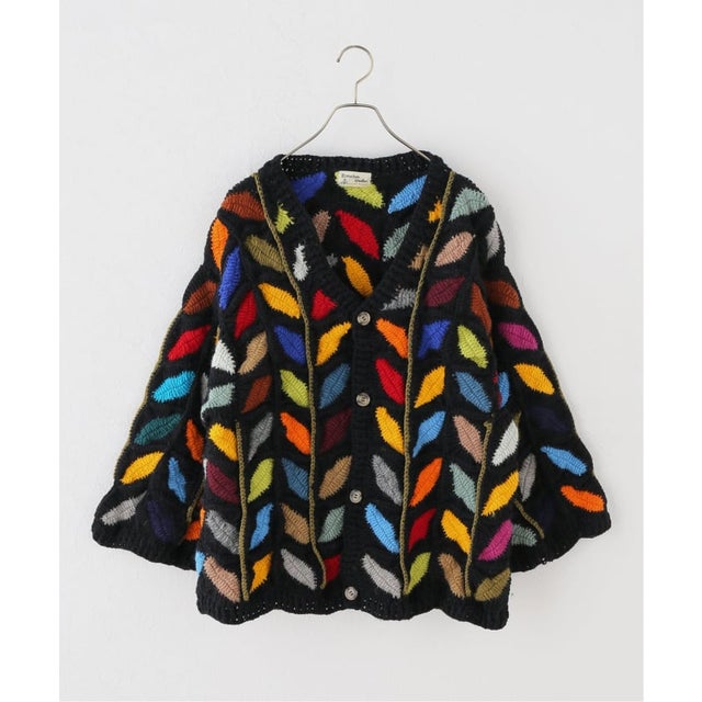 MacMahon Knitting Mills / マクマホンニッティングミルズ Button Cardigan-Leaf （ブラック）