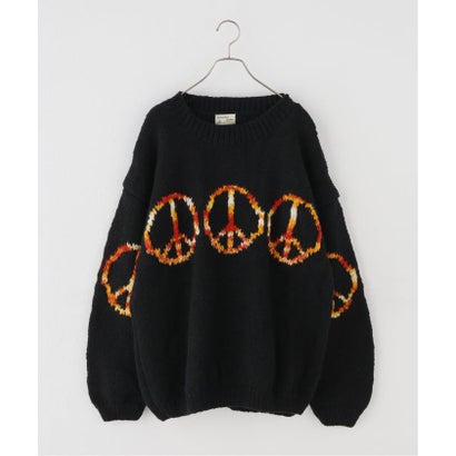 MacMahon Knitting Mills / マクマホンニッティングミルズ Crew Neck Knit-Peace （ブラック）｜詳細画像