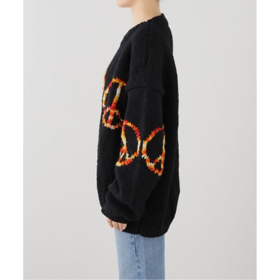 MacMahon Knitting Mills / マクマホンニッティングミルズ Crew Neck Knit-Peace （ブラック）｜詳細画像