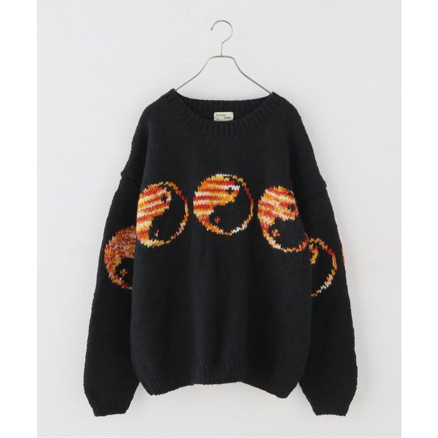 MacMahon Knitting Mills / マクマホンニッティングミルズ Crew Neck Knit-Yin & Yang （ブラック）