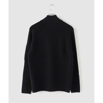 C.P.Company / シーピーカンパニー WAFFLE KNIT COTTON ZIP LENS CARDIGAN （ブラック）｜詳細画像