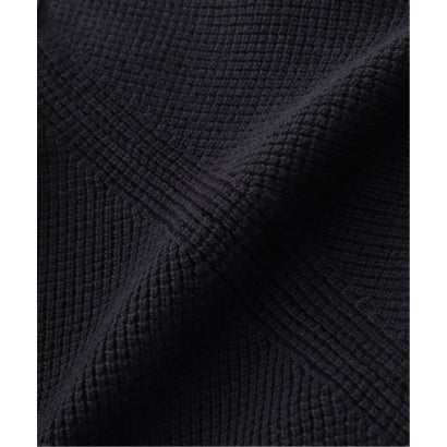 C.P.Company / シーピーカンパニー WAFFLE KNIT COTTON ZIP LENS CARDIGAN （ブラック）｜詳細画像