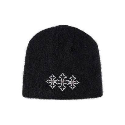 SUPPLIER / サプライヤー Triple Cross Shaggy Knit Beanie （ブラック）｜詳細画像