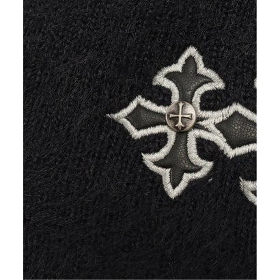 SUPPLIER / サプライヤー Triple Cross Shaggy Knit Beanie （ブラック）｜詳細画像