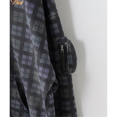 MARK POINT / マークポイント CHECK HOODIE （ブラウン）｜詳細画像