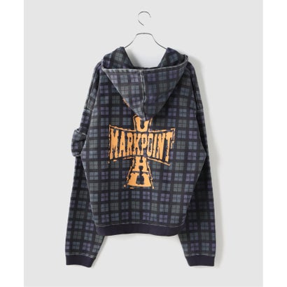 MARK POINT / マークポイント CHECK HOODIE （ブラック）｜詳細画像