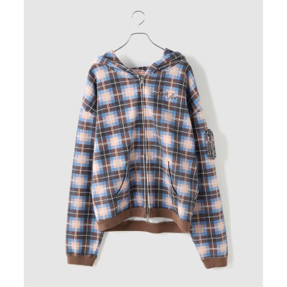 MARK POINT / マークポイント CHECK HOODIE （ブラック）｜詳細画像
