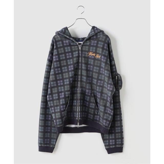 MARK POINT / マークポイント CHECK HOODIE （ブラック）