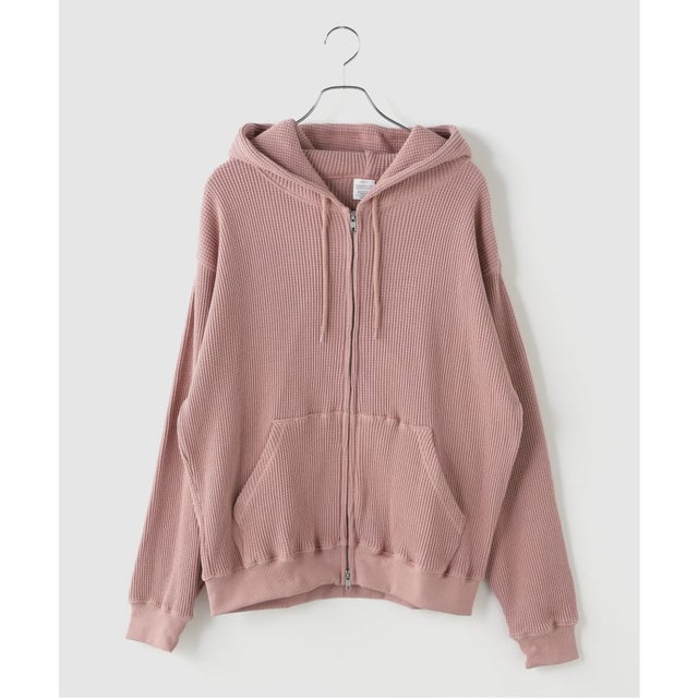 SEABEES / シービーズ Heavy Waffle Zip Hoodie （ピンク）