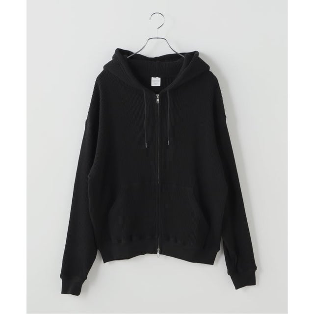 SEABEES / シービーズ Heavy Waffle Zip Hoodie （ブラック）