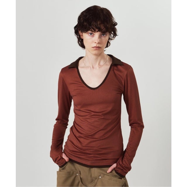 Knuth Marf / クヌースマーフ u-neck slim top （オレンジ）