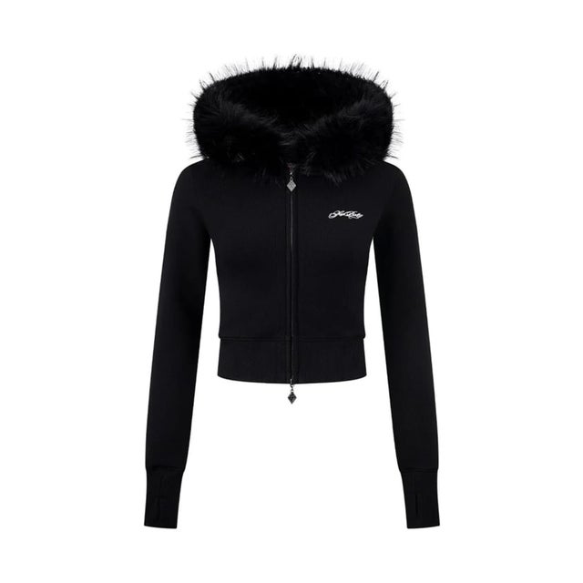 SupBaby by SUPPLIER Cross Fur Zip Hoodie （ブラック）