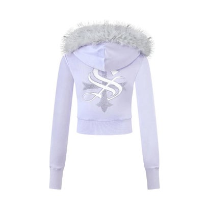 ジョイントワークス JOINT WORKS SupBaby by SUPPLIER Cross Fur Zip Hoodie （パープル）｜詳細画像
