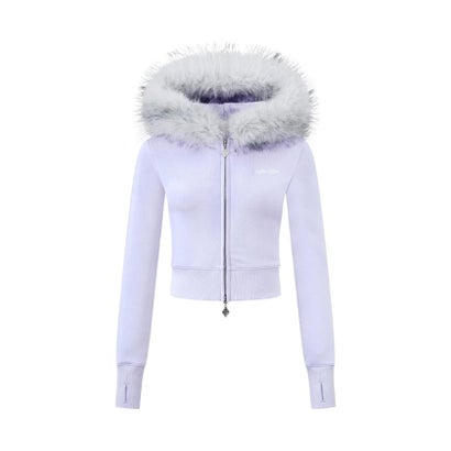 ジョイントワークス JOINT WORKS SupBaby by SUPPLIER Cross Fur Zip Hoodie （パープル）｜詳細画像
